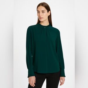 Calvin Klein brand, size XL, Women's long-sleeved blouse, dark green